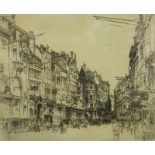 Frederick Charles Richards (1878-1932). Bond Street, artist signed and titled etching, 24cm x 27cm.