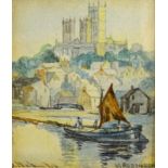 •Vera Robinson (19thC/20thC). The Brayford Pool, Lincoln, watercolour, signed and titled verso, 6.5c