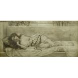 After Prescott Davies. Summer Siesta, Midsummer Reverie, a pair of oak framed sepia prints, 26cm x 5