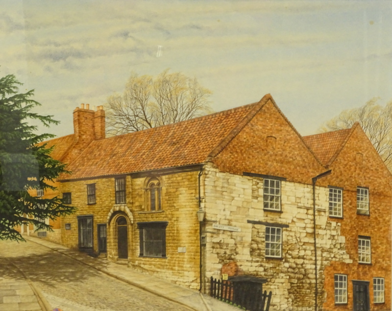 Dunthorne (20thC). Christ's Terrace (Lincoln), watercolour, signed, 48cm x 56.5cm.