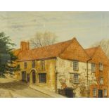 Dunthorne (20thC). Christ's Terrace (Lincoln), watercolour, signed, 48cm x 56.5cm.
