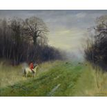 Denys James Watkins Pitchford (1905-1990). Huntsman and hounds in woodland, oil on canvas, signed an