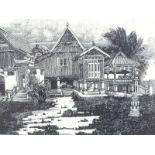 Ilse Noor (b.1941). Rumah, Penghulu Natar/Natta-Melaka, artist signed, titled, dated (19)86 etching