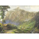 20thC Continental School. Alpine scene, oil on canvas, 42.5cm x 57.5cm.