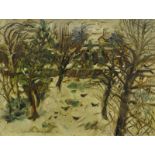 Jane Oakley (20thC). January, oil on board, signed and dated (19)60, 45cm x 60cm. Label verso Lincol