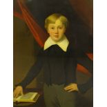 19thC School. Half length portrait of a young man, oil on canvas, indistinctly signed and dated 1835