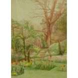 Mary Dudding (19thC/20thC). Our garden in May, watercolour, signed, dated May 1952, 33.5cm x 23.5cm.