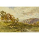 John Lloyd Bond (19thC). Rural landscape with sheep, watercolour, signed, 38cm x 55cm.