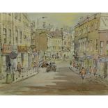 Hugh McKenzie (1909-2005). Street scene, watercolour, signed, 26.5cm x 34.5cm.