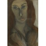 Simon Turnbull (20thC). Veronica, pastel, 50cm x 35cm. Label verso Royal Academy Exhibition 1969.