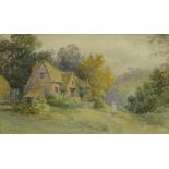 Peace Sykes (1826-?). Cottage in Bedfordshire, watercolour, signed, 13cm x 21.5cm.
