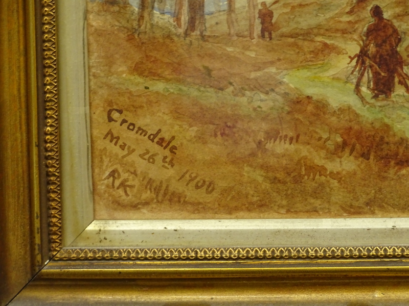 Rachel Mary Harriet Kinnear (1848-1925). Cromdale, watercolour, initialled, titled and dated May 26t - Image 3 of 4