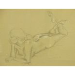 Claire Benson (20thC). Study of a nude, drawing, signed and dated (20)08, 31.5cm x 42cm, and another