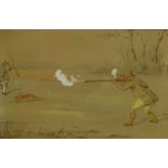 John Dean Atkinson (19thC). Hunting scenes, watercolours - a set of eight, 11.5cm x 17.5cm.