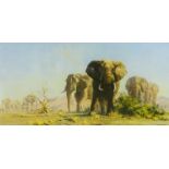 After David Shepherd. The Ivory is Theirs, coloured print, 44cm x 79.5cm.