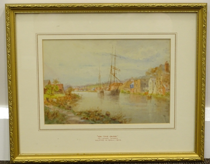 Wilfred Williams Ball (1853-1917). On the Ouse, watercolour, signed, titled and dated 1873, 17.5cm x - Image 2 of 3
