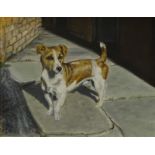 20thC School. Benji the Dog, oil on board, titled verso, 34cm x 42.5cm.