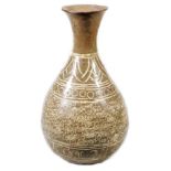 A Korean type pottery Buncheong design vase, stamped with a repeat floral pattern with an upper