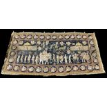 An early 20thC Indian bullion work wall hanging, set with various orbs, flower heads, etc. and