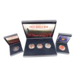 A British Legion Centenary of The First World War British Isles three coin set, boxed with