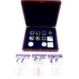 Three 80th Birthday of HM The Queen Elizabeth II silver proof coins, three 65th Anniversary of The