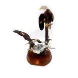 A TFM porcelain sculpture Eagles Forever Free by Ted Blaylock, The Alaska Chilkat Bald Eagle