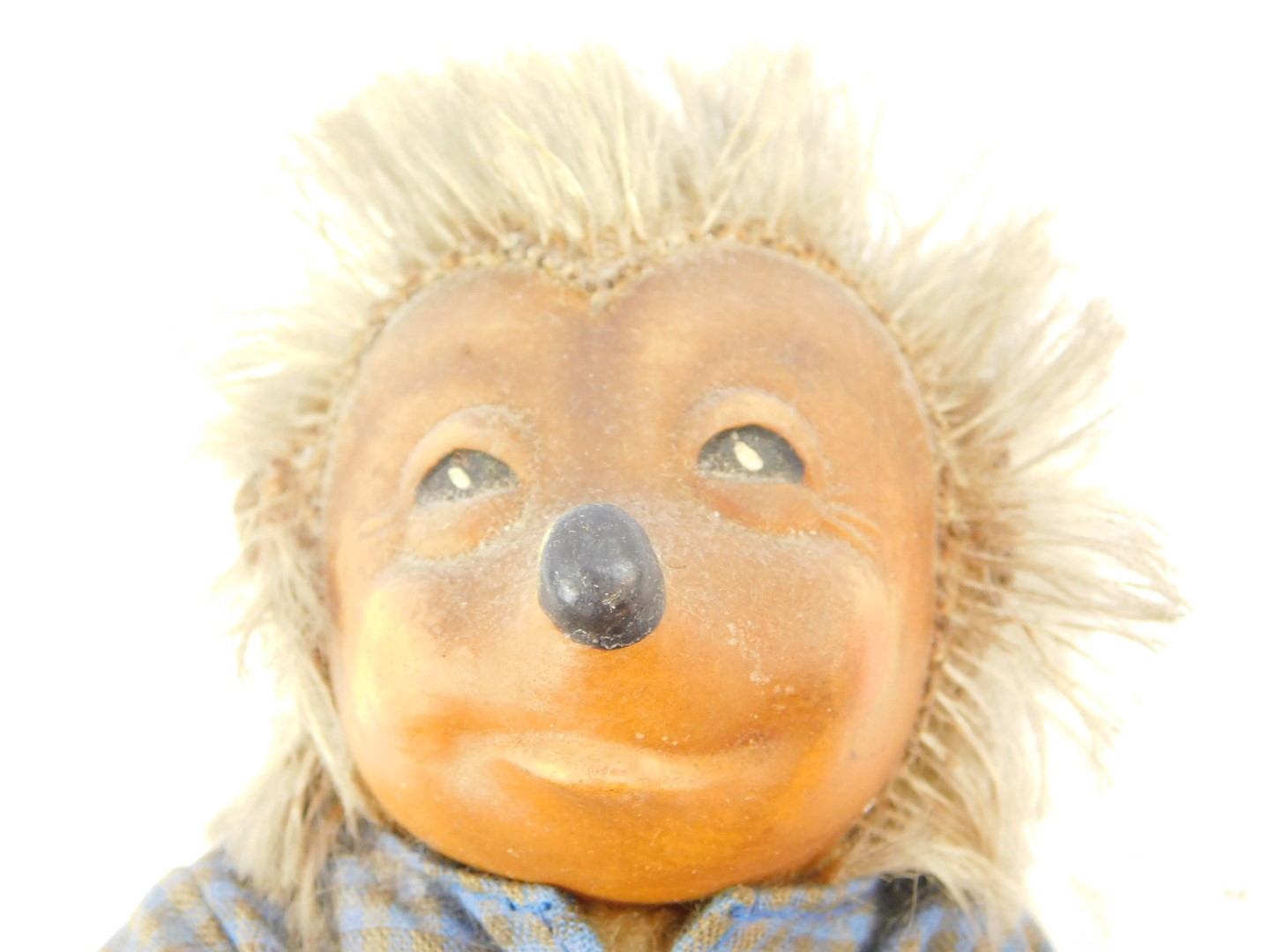 A Steiff 1960's Micki figure, of a hedgehog wearing a blue chequered top and red chequered trousers, - Image 4 of 4