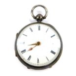 A Victorian Irish silver cased pocket watch, by West & Son, Dublin., open faced, key wind, white