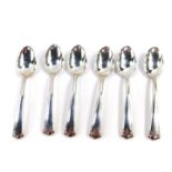 A set of six Italian dessert spoons, by Calderoni Gioielli, white metal, stamped 800, 11.10oz.