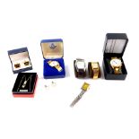 Gentleman's dress wristwatches and cufflinks, including a Rotary gold plated wristwatch, Acctim