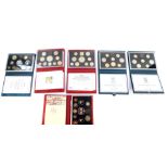 Six proof coin collections, cased, comprising 1985-1986, and 1996-1999.