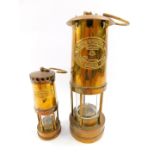 An E Thomas & Williams Ltd Cambrian miner's lamp, No 60199, 25cm high, together with a smaller lamp,