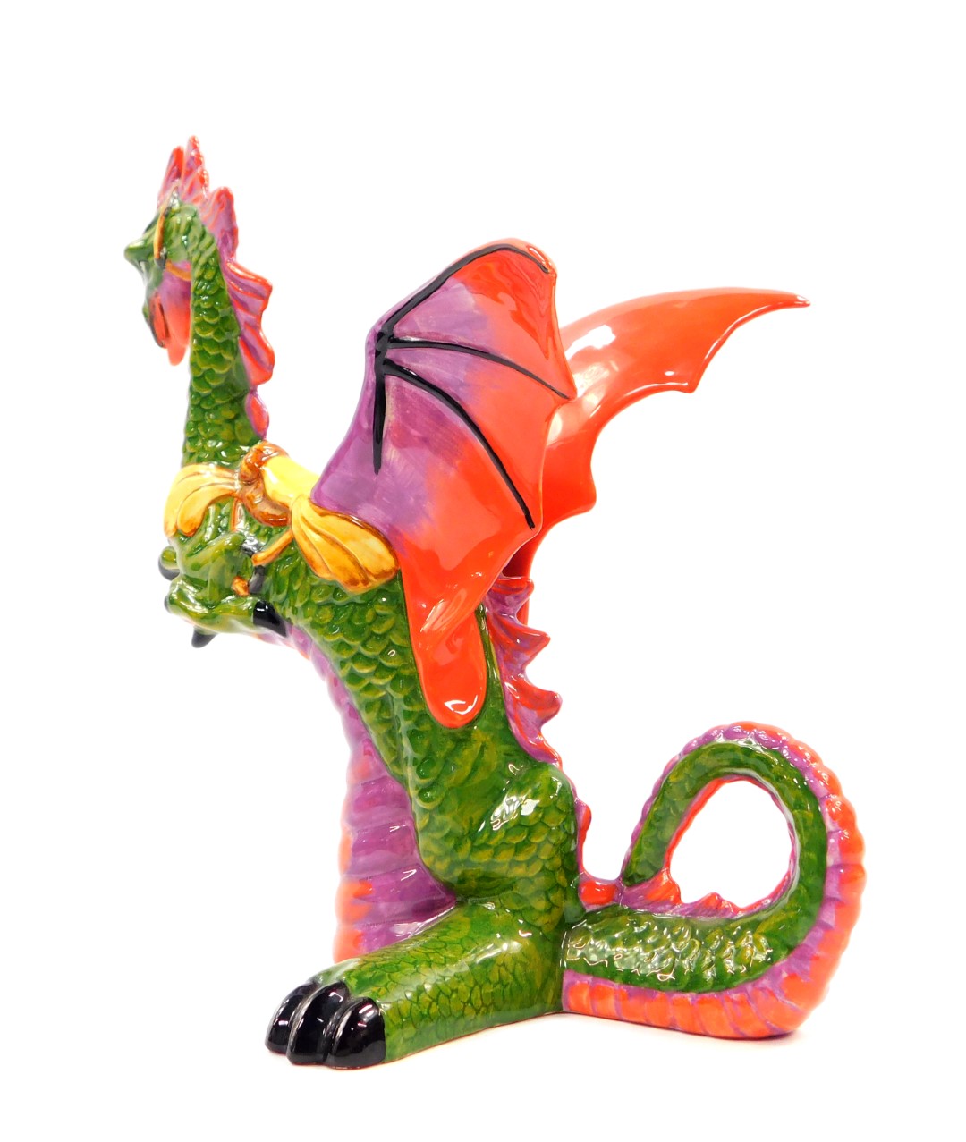 A Lorna Bailey pottery figure of a dragon, limited edition 11/100, printed and painted marks, 27.5cm - Image 3 of 5