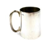 A George V silver tankard, of plain form, Walker & Hall, Sheffield 1920, 7.51oz.