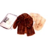 An Istovaris of Athens mink fur coat, together with a Papathoma of Athens fur wrap. (2)