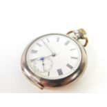 A Stauffer & Co silver cased pocket watch, early 20thC, open faced, keyless wind, white enamel