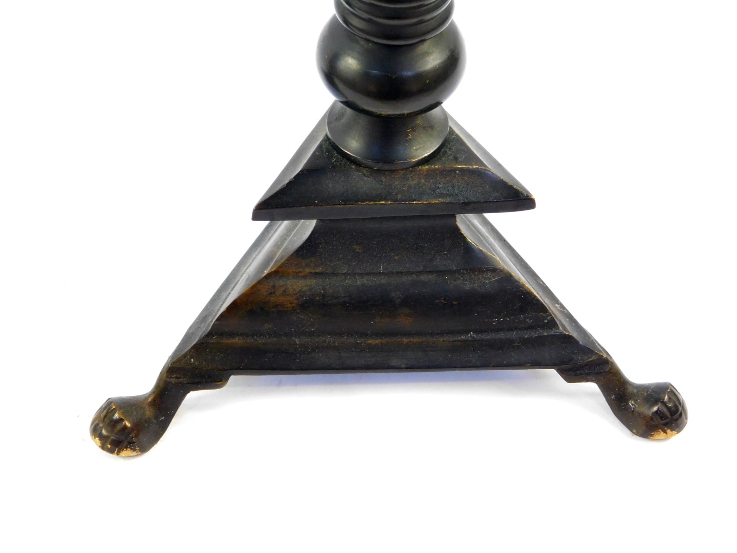 A pair of bronzed metal candlesticks, 39.5cm high. - Image 2 of 2