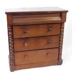 A Victorian mahogany Scotch chest, with cushion drawer over three graduated drawers with knob