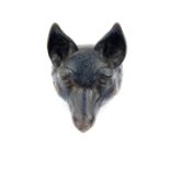 A Victorian cast iron figure of a fox's head, 16cm deep.