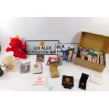 Manchester United. Members Season voucher books, tapes, commemorative coins, Eric Cantona Lager,