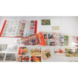 Manchester United. Cigarette and other trade cards showing footballers, Intercard phone cards, Topps