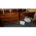 An Edwardian compactum wardrobe, 199cm high, 134cm wide, 55cm deep., together with a matching