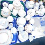 Assorted tea wares, including Balmoral, Royal Stafford, Elizabethan and Colclough. (4 trays)