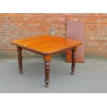 A Victorian mahogany wind-out dining table, with additional leaf, 73cm high, 110cm wide, 156cm