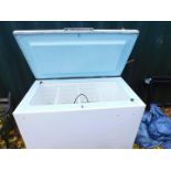 A Vintage Prestcold chest freezer, model no P1524440, 95cm high, 130cm wide, 73cm deep.