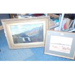 R A Gardner (British, early 20thC). Country landscape with hay field, watercolour, signed, dated