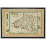 After Herman Moll (English, c1654-1732). South Wales, hand coloured engraved map with