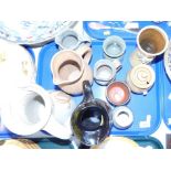 Studio pottery jugs, preserve pot, vase, etc. (1 tray)