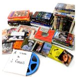 Various music related books, book and CD collection Status Quo, Pictures 40 Years of Hits, Abba The