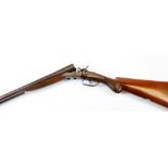 A 19thC Midland Gun Company 12 bore hammer action side by side shotgun, with damascus barrels, seria